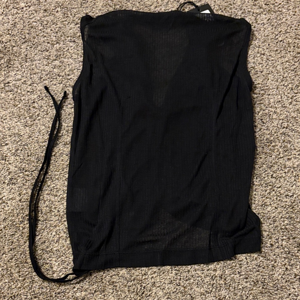 GSTQ Black Ruched Drawstring Tank Top - Picture 5 of 5